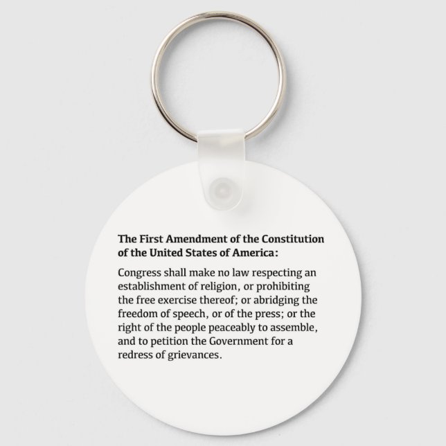 Första ändringen av konstitutionen nyckelring (Framsida)