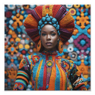 Första android Black Woman Premium Photo Art-utskr Fototryck
