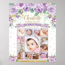 Första året 1:a födelsedag Foto Milestone Collage