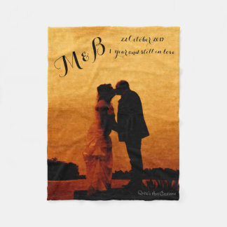 Första året bröllop-årsdagen fleecefilt