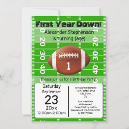 Första året efter fotboll 1:a födelsedag Party Inv Inbjudningar