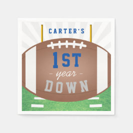 Första året efter fotbollsturntema 1:a födelsedage pappersservett