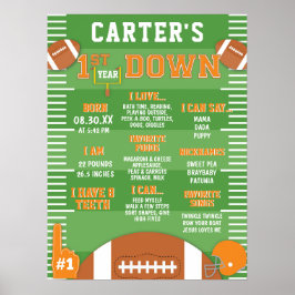 Första året efter Orange Fotboll 1:a födelsedagssk Poster