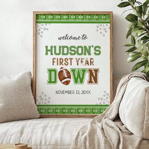 Första året i fotboll 1:a födelsedag Välkomstskylt Poster