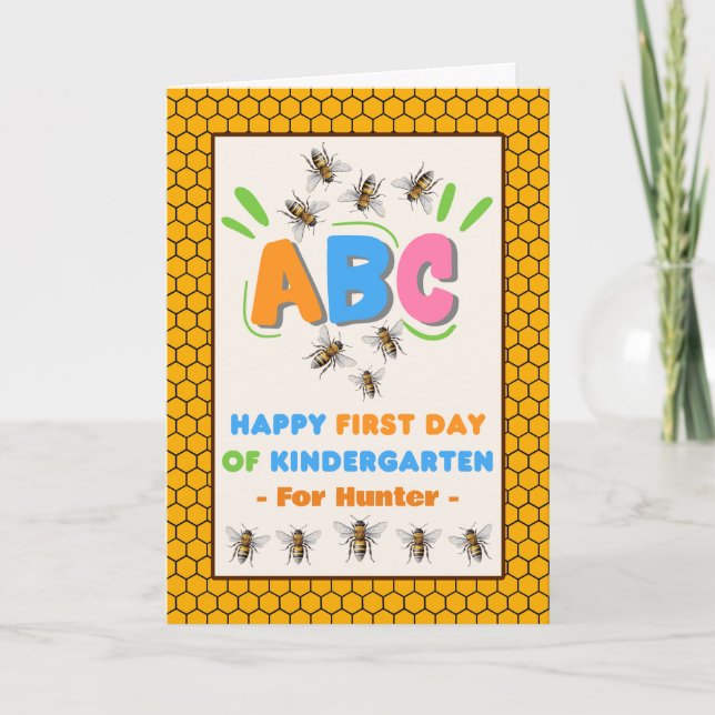 Första året i Kindergarten med Bes Add Namn Kort (Framsida)