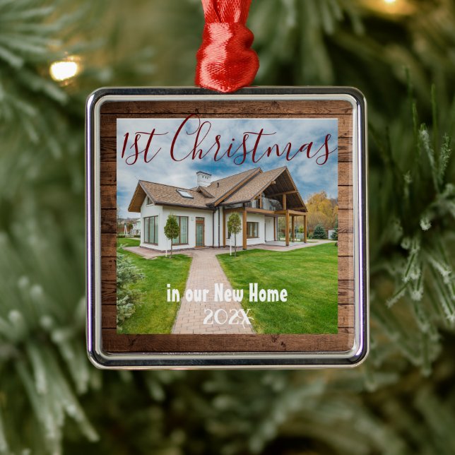 Första året i vårt nya hem - År - Anpassa Julgransprydnad Metall (Träd)