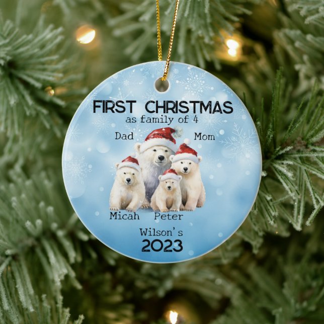 Första året jul som fyra Polars familj Julgransprydnad Keramik (Träd)