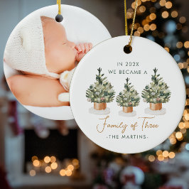 Första året med tre Julgranar-foto Julgransprydnad Keramik