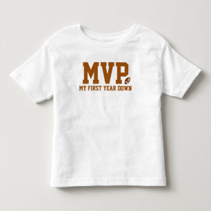Första året ned Fotboll 1:a födelsedag Baby T Shirt