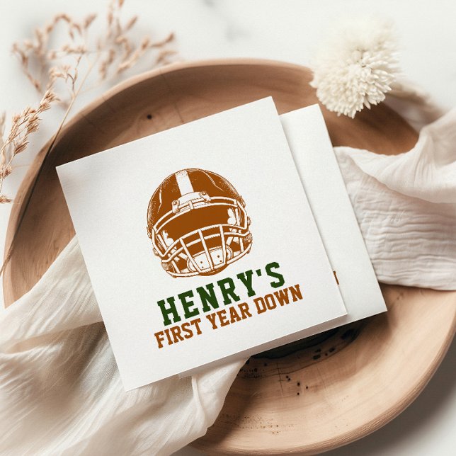 Första året ned | Fotboll 1:a födelsedag Party Pappersservett (Skapare uppladdad)