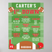 Första året nedåt Röd fotboll 1:a födelsedagsskum