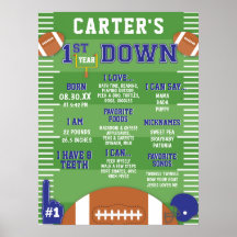 Första året nedblått fotboll 1:a födelsedagsskum