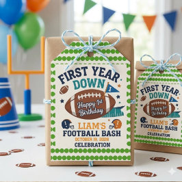 Första året ner fotboll 1-årsdag  presentetikett