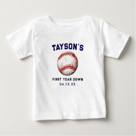 Första året nere i baseboll 1-årsdag t shirt
