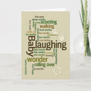 Första årets milstolpar firande för bebisar kort