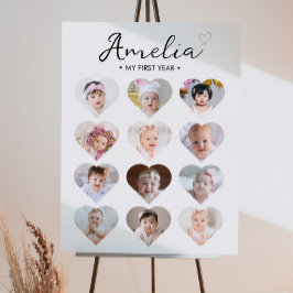 Första årets milstolpstecken för Baby-foto Poster