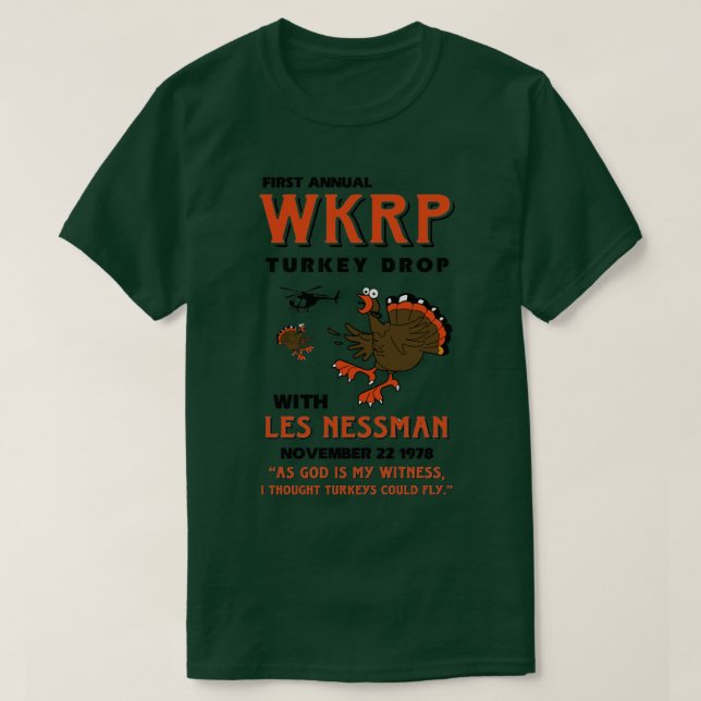 Första årliga WKRP-Turkiet T Shirt (Design framsida)