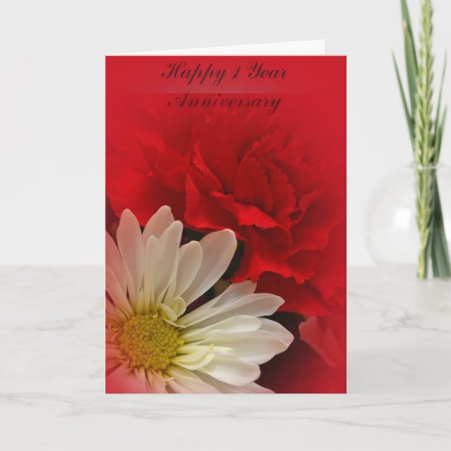 Första års bröllopsdagskort kort (Framsida)