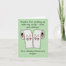 Första årsdagen av bröllop-kortet Pappert första Kort