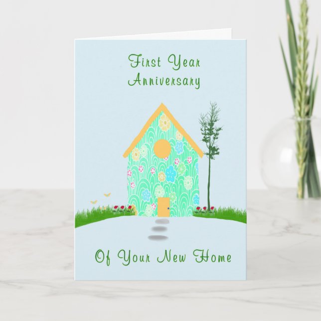 Första årsdagen av nystarten kort (Framsida)