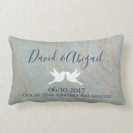 Första årsdagen Gift Blue och Copper Lumbarkudde