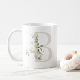 Första B med mjuk färg-blomkaffe Mugg