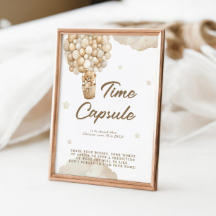 Första Baby födelsedag Nalle Beige Time Capsule Poster