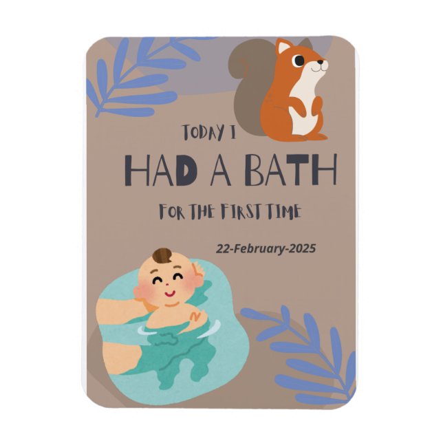 Första badet för bebis magnet (Vertikal)