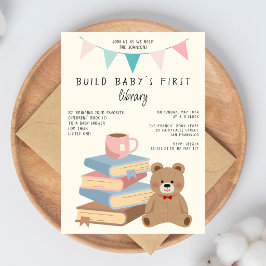 Första barnbiblioteksbok Tematisk Baby Shower Inbjudningar