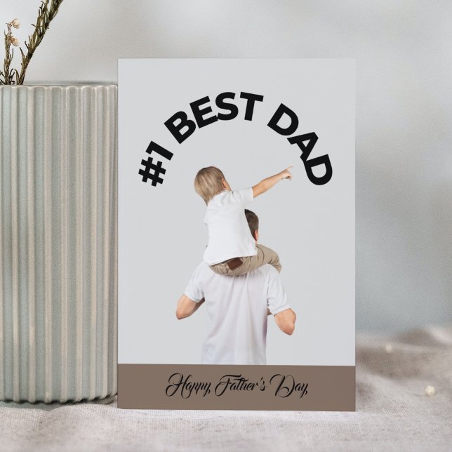 Första Bästa Pappa Son Grå Modernt Glad Fars Dag Kort (Skapare uppladdad)