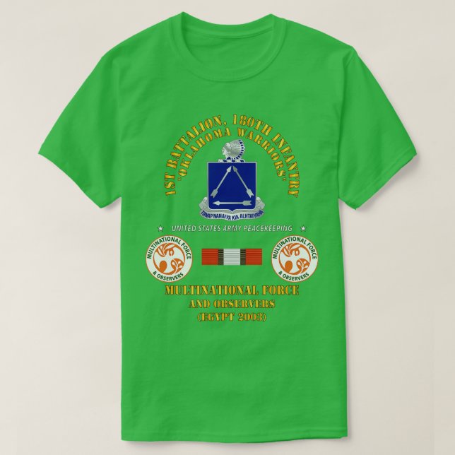 Första bataljonen 180:e infanteriregimens MFO-Egyp T Shirt (Design framsida)