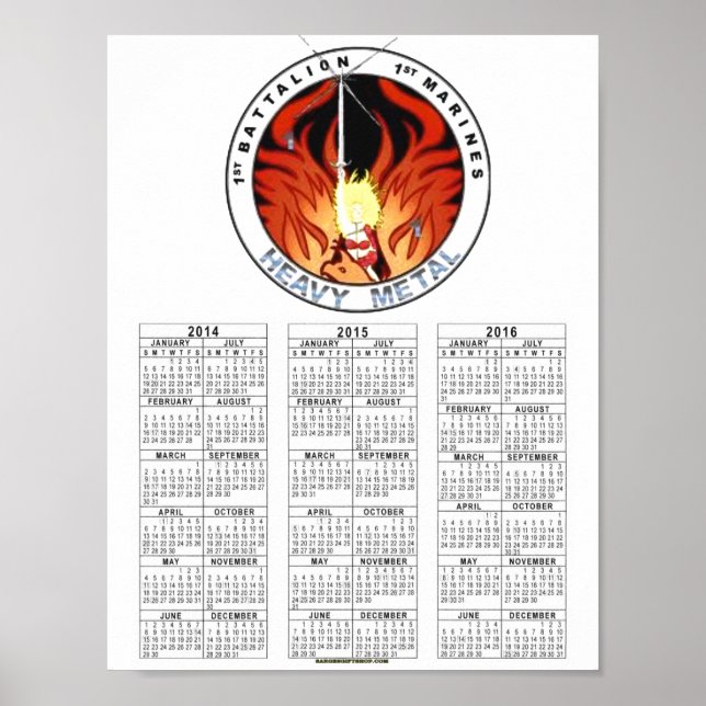 FÖRSTA BATTALION 1:A MARINES "HEAVY METALL" POSTER (Framsidan)