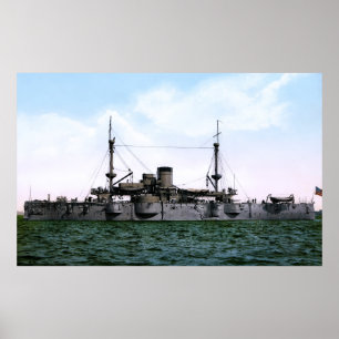 FÖRSTA BATTLESHIP USS TEXAS 1898 POSTER