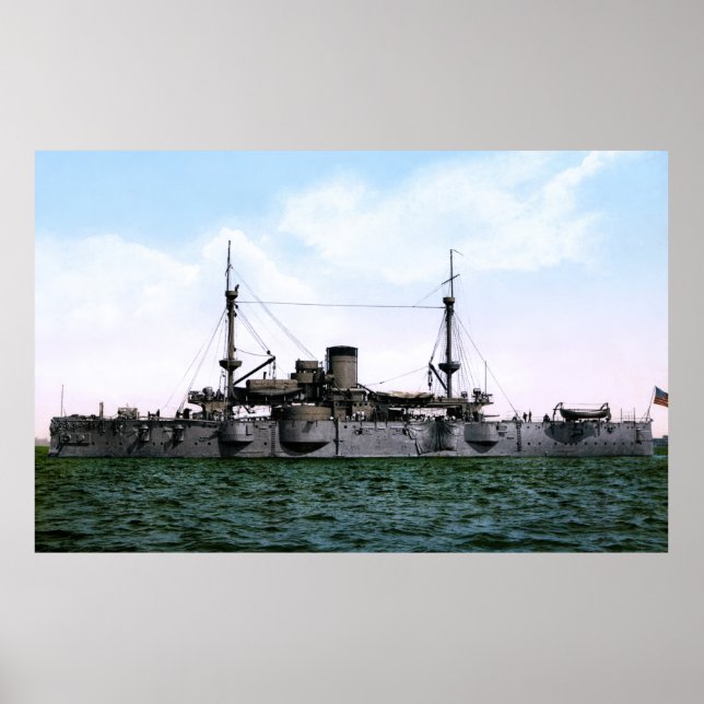 FÖRSTA BATTLESHIP USS TEXAS 1898 POSTER (Framsidan)