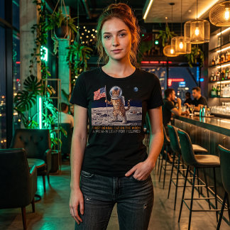 Första Bengalisk katt på månen - Retro Rymdkatt T Shirt