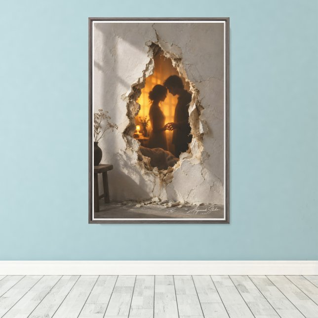 Första beröringen canvastryck (Insitu (trägolv))