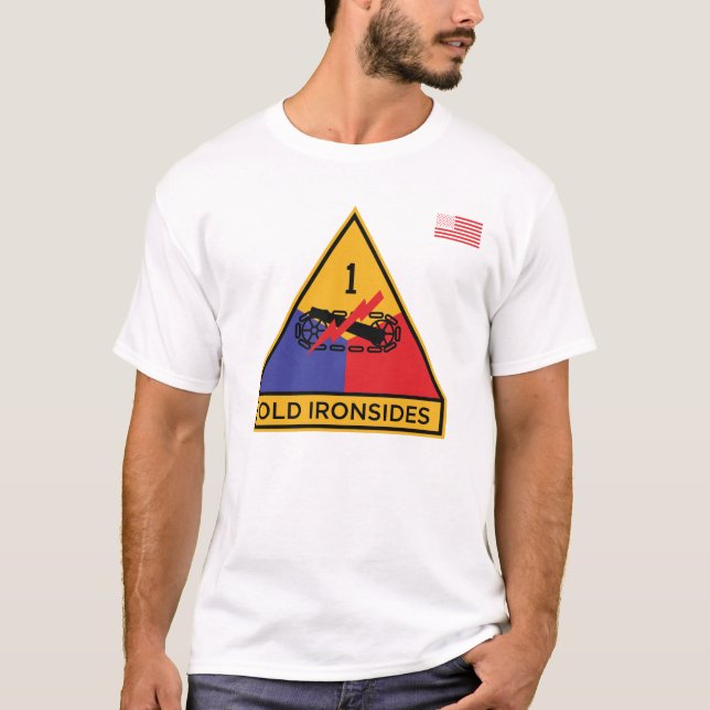 Första beväpnade divisionen "Gamla ironsidorna" T Shirt (Framsida)