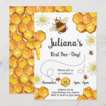 Första bidagen Födelsedagsfest inbjudan