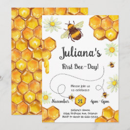 Första bidagen Födelsedagsfest inbjudan