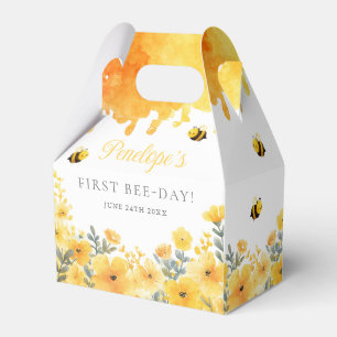 Första Bin Dag Gula Vildblommor 1-årsdag Presentaskar