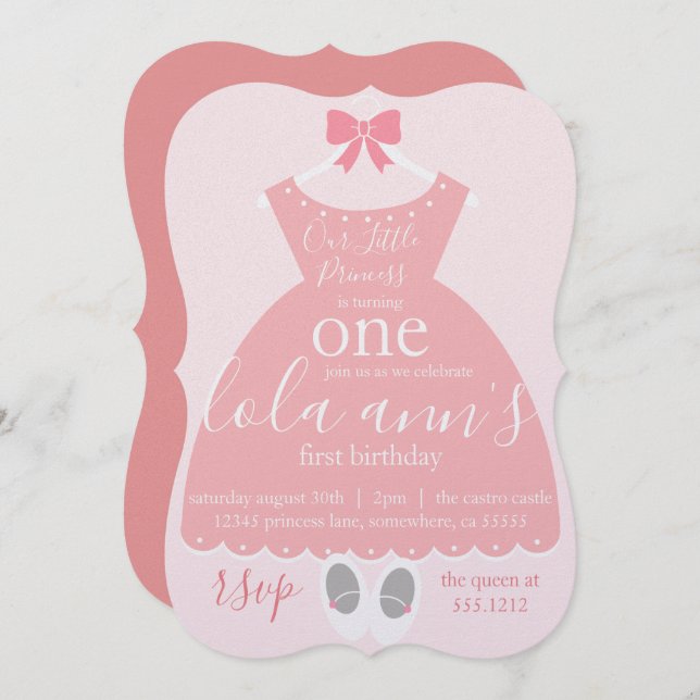 FÖRSTA BIRTHDAY INBJUDAN (Fram/baksida)