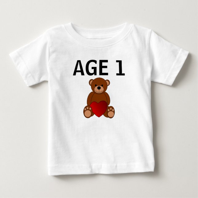 FÖRSTA BIRTHDAY NALLE BABY T-SHIRT (Framsida)