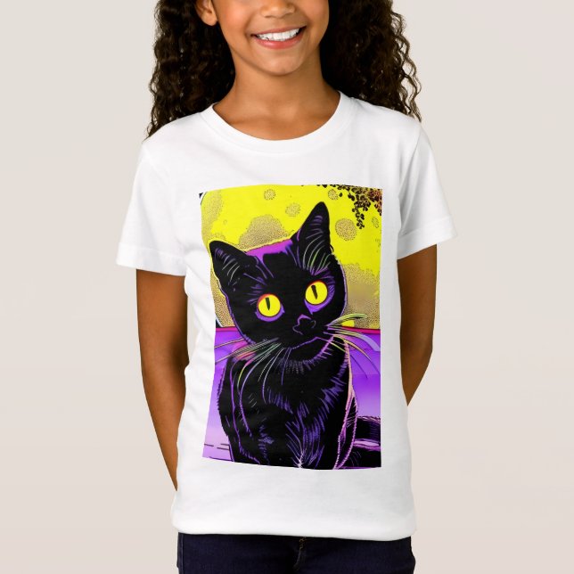 Första Black Cat-landningen vid måne yta T Shirt (Framsida)
