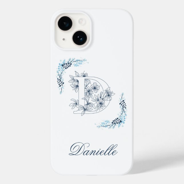 Första Blommigten för "D" Blue Monogram Lugn (Baksida)