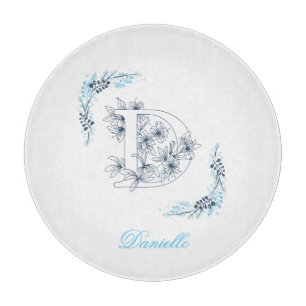 Första Blommigten för "D" Blue Monogram Lugn