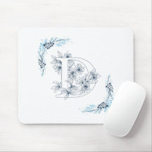 Första Blommigten för "D" Blue Monogram Lugn