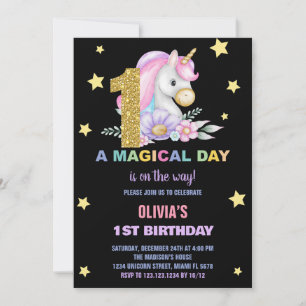 Första Blommigtens inbjudan till Unicorn Birthday