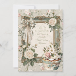 Första blomningen blomsterte-fest Sweet 16-inbjuda Inbjudningar