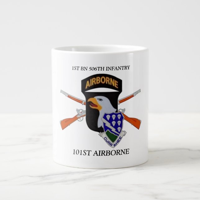 FÖRSTA BN 506TH INFANTRY 101ST AIRBORNE JUMBO MUGG (Framsidan)