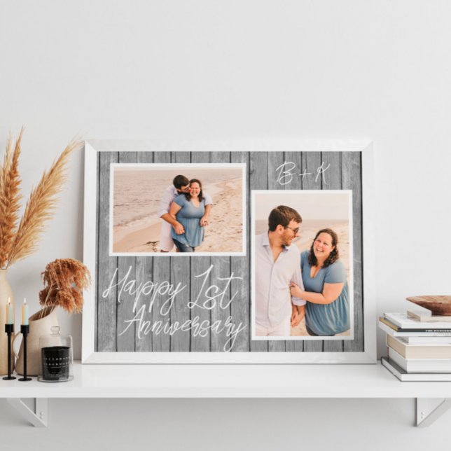 Första br poster (First Wedding Anniversary 2 Photo Collage Poster
)